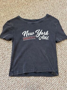 T.J.Maxx Navy Ribbed Social Culture Tee with White Logo